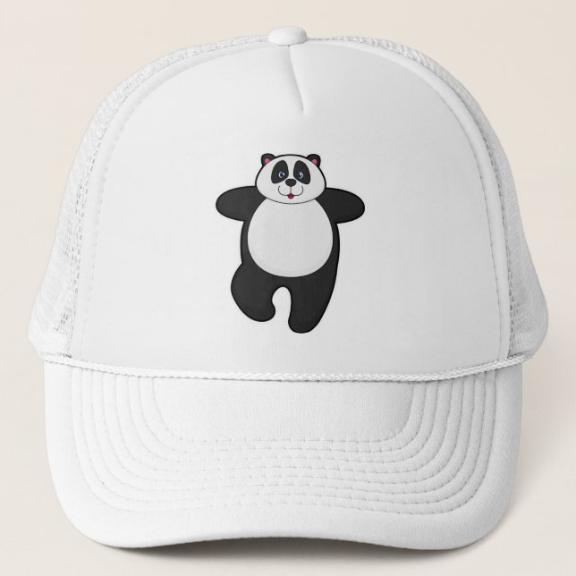 Casquette Panda au Yoga Exercice d'étirement (Devant)