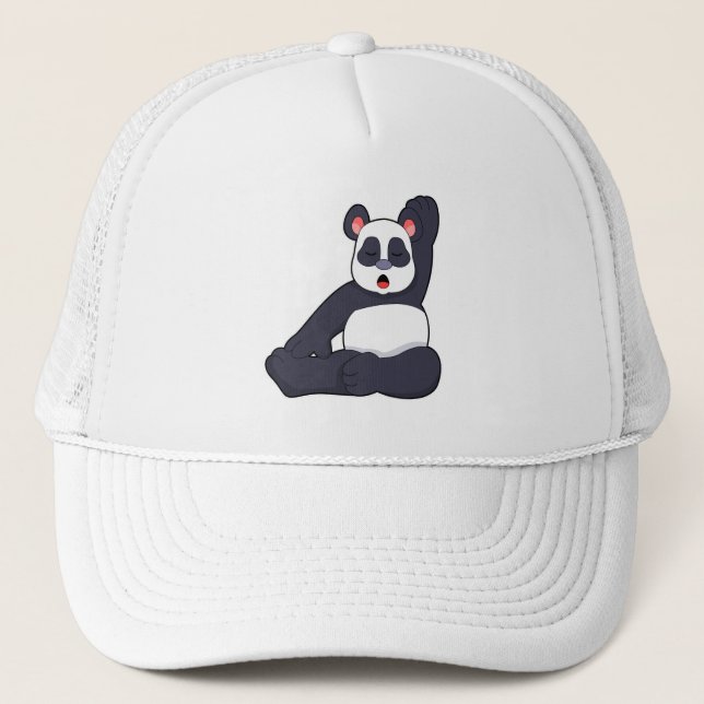 Casquette Panda au Yoga Exercices d'étirement (Devant)