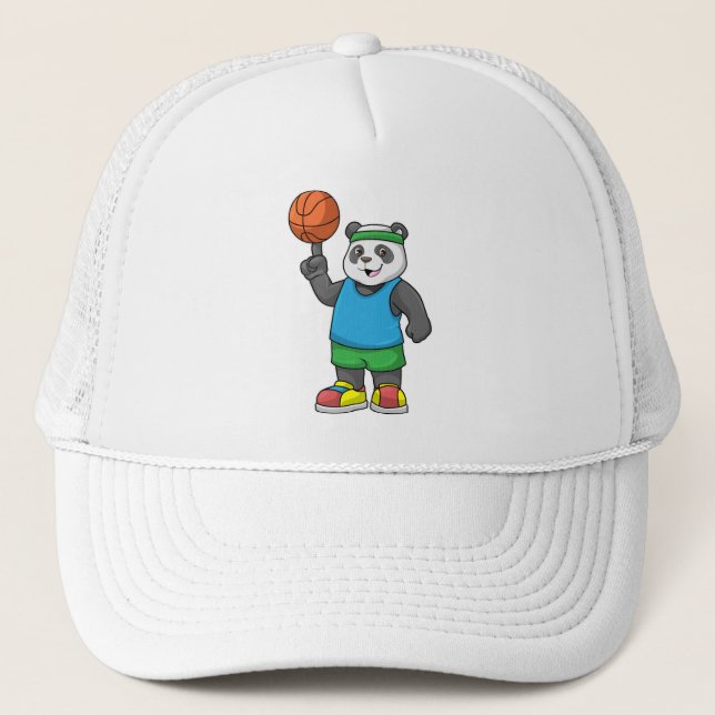 Casquette Panda aux sports avec basket-ball (Devant)