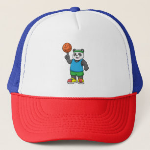 Casquette Panda aux sports avec basket-ball