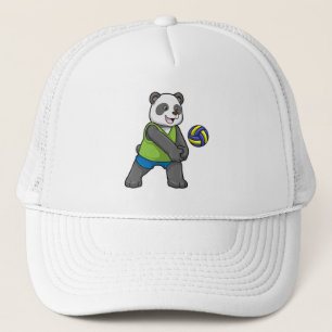 Casquette Panda aux sports avec volleyball