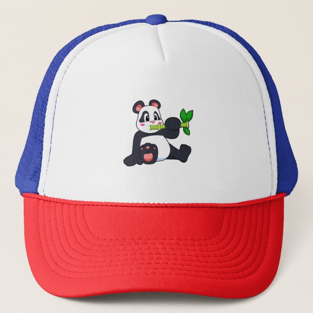 Casquette Panda avec bambou (Devant)