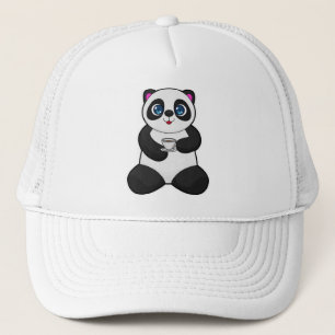 Casquette Panda avec tasse de café