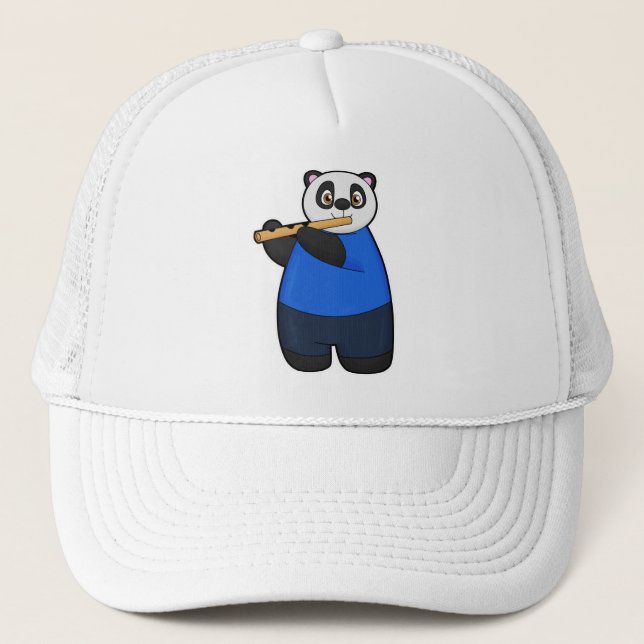 Casquette Panda comme musicien avec Flûte (Devant)
