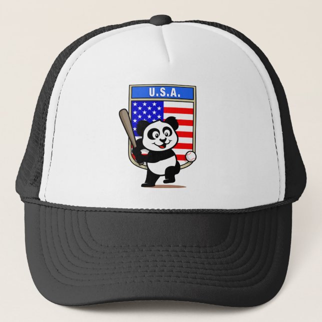 Casquette Panda de baseball américain (Devant)