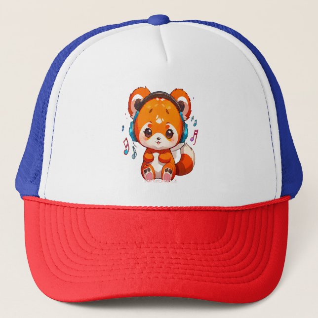Casquette Panda écoutant de la musique Kpop (Devant)