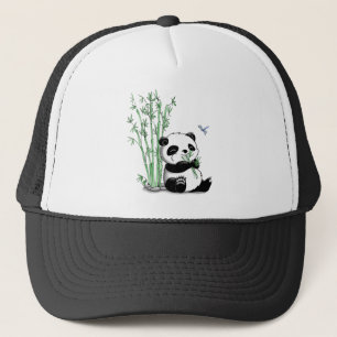 Casquette Panda mangeant le bambou
