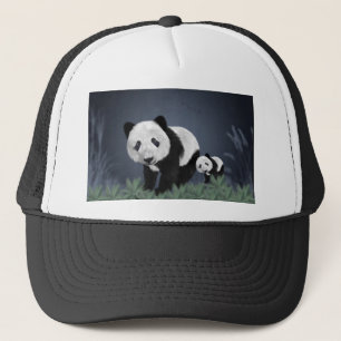 Casquette panda ours mignon animal noir blanc doux