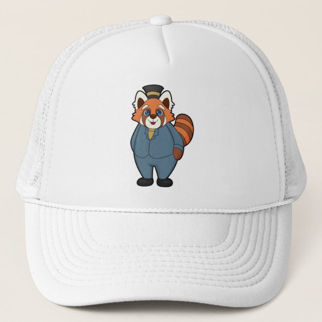 Casquette Panda roux comme marié avec chapeau (Devant)