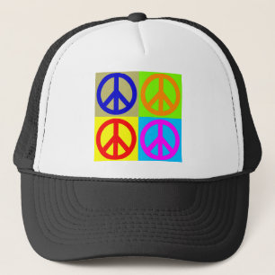 Casquette Panneau de paix Art pop quatre couleurs