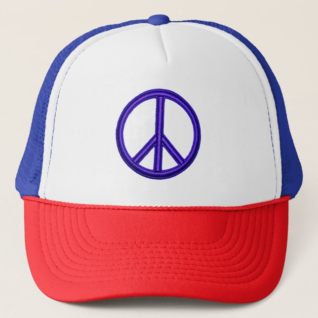 Casquette Panneau de Paix Violet Chapeau de Trucker (Devant)