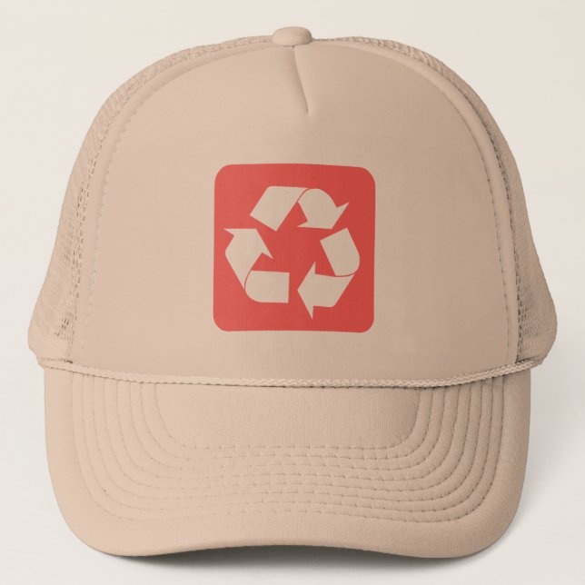Casquette Panneau de recyclage - rose tropicale (Devant)
