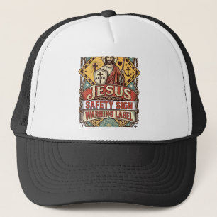 Casquette Panneau de sécurité Jésus Étiquette d'avertissemen