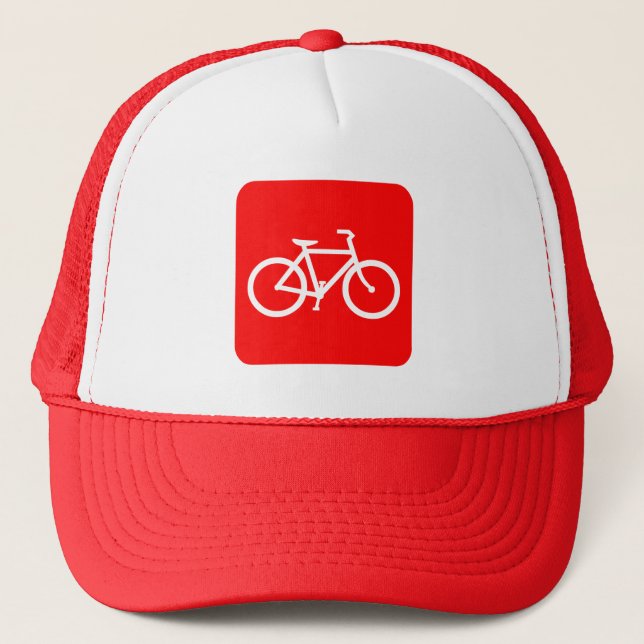 Casquette Panneau de vélo - Rouge (Devant)