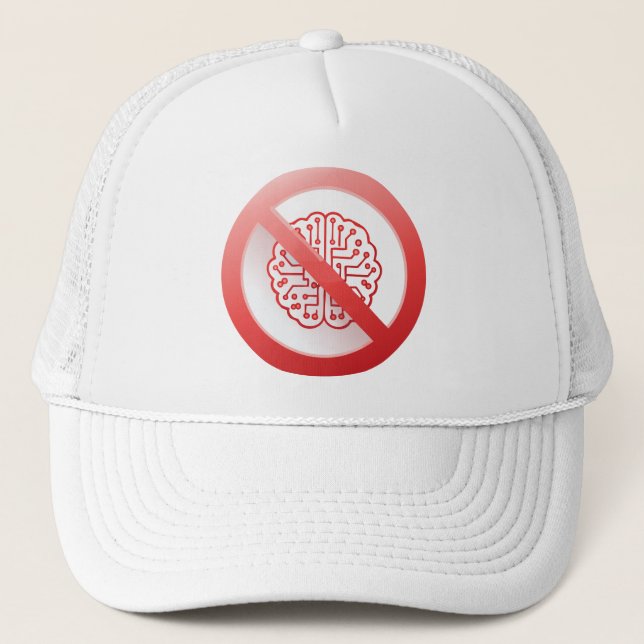 Casquette Panneau d'interdiction d'utiliser l'intelligence a (Devant)