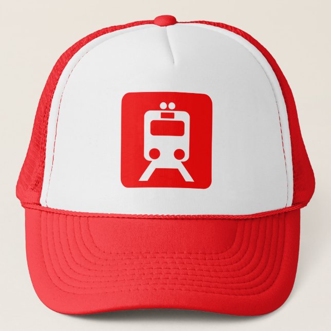 Casquette Panneau du train - Rouge (Devant)