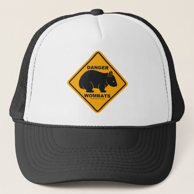 Casquette Panneau routier de danger de wombat (Devant)