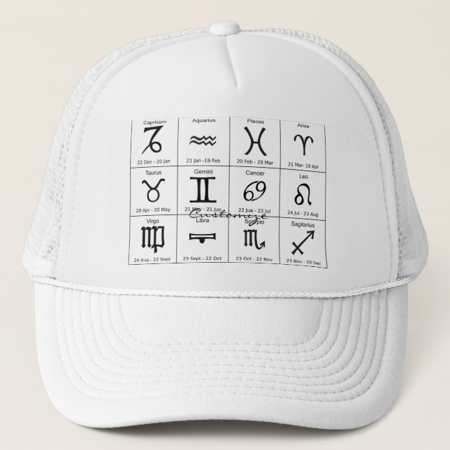 Casquette Panneau solaire Zodiac Calendrier Astrologie Thund (Devant)