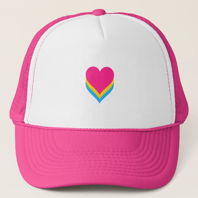 Casquette Pansexuality pride hearts trucker hat (Devant)