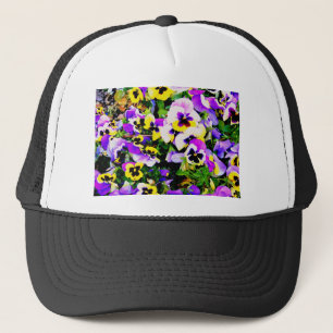 Casquette pansy flowers