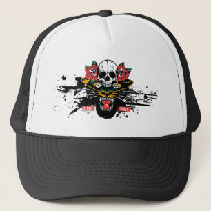 Casquette panthere tattoo crane rose fleur tete de mort stri