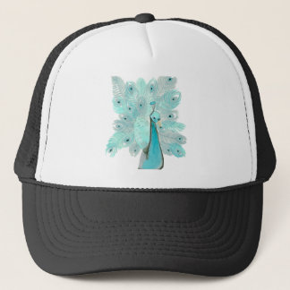 Casquette paon turquoise