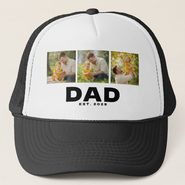Casquette Papa a établi Bold Black 3 Photo Chapeau (Devant)