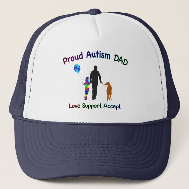 Casquette Papa autiste avec chien (Devant)