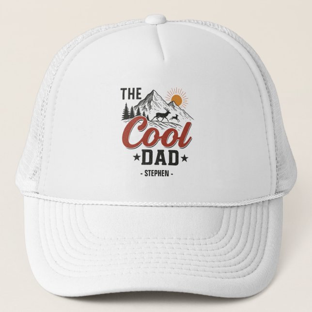 Casquette Papa Cool - Rustic Mountain et Deer Design (Devant)
