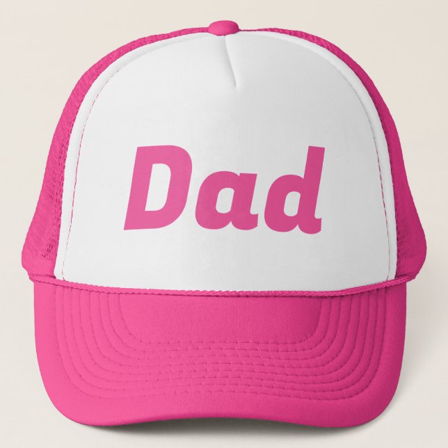 Casquette Papa CUSTOMIZABLE Rose & Blanc (Devant)