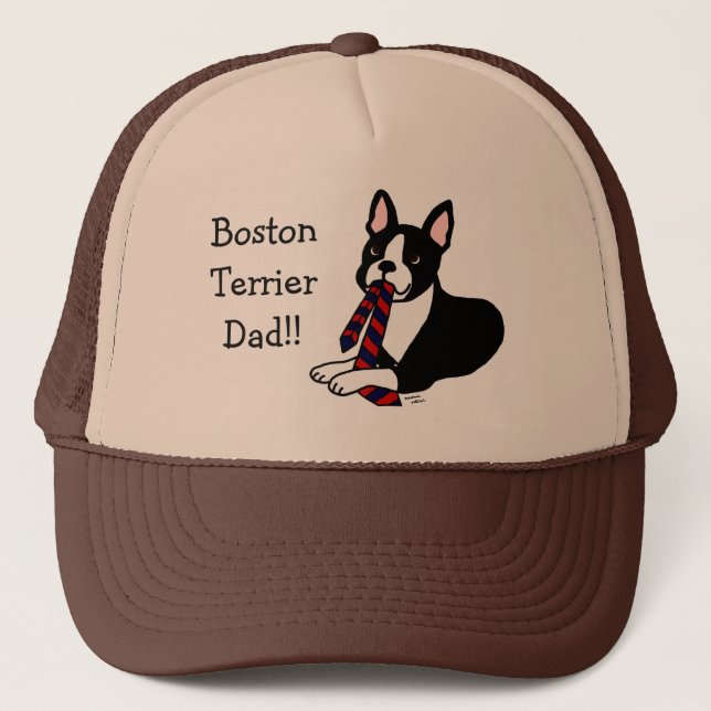 Casquette Papa de Boston Terrier avec la cravate 2 (Devant)