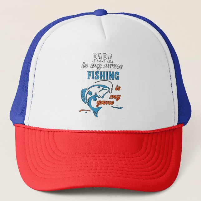 Casquette Papa Est Mon Nom Pêche Est Mon Jeu (Devant)