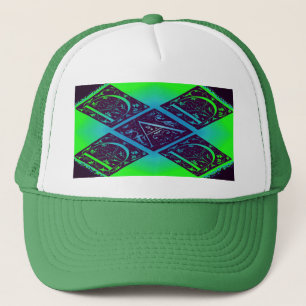 Casquette Papa Fancy Texte Vert Bleu Arrière - plan