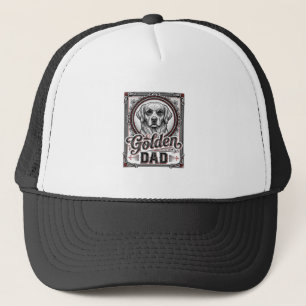 Casquette Papa Golden Retriever Dessin de gravure vintage_1