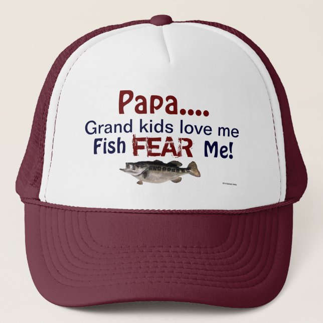 Casquette Papa...Les grands enfants m'aiment Poisson Je crai (Devant)