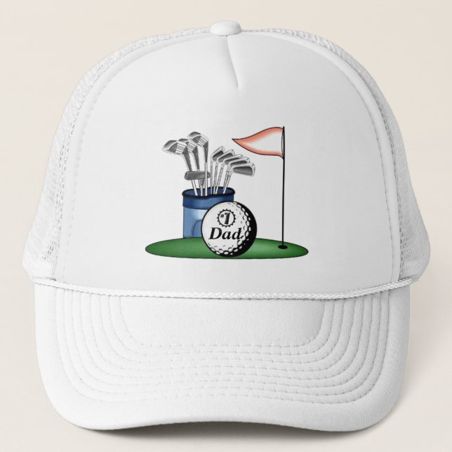 Casquette Papa/maman/fils du numéro un… Golf personnalisé (Devant)
