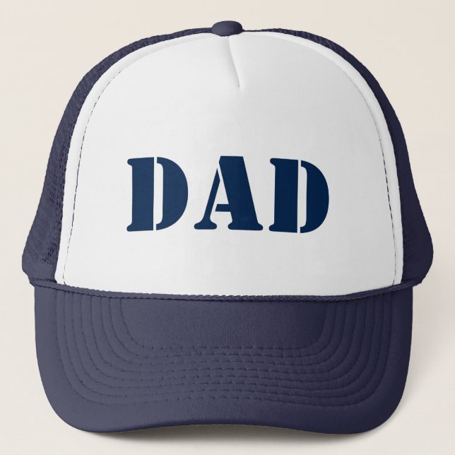 Casquette Papa marine bleu & blanc cool de typographie moder (Devant)
