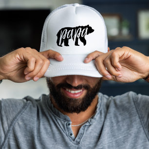 Casquette Papa ours noir et blanc ensemble familial