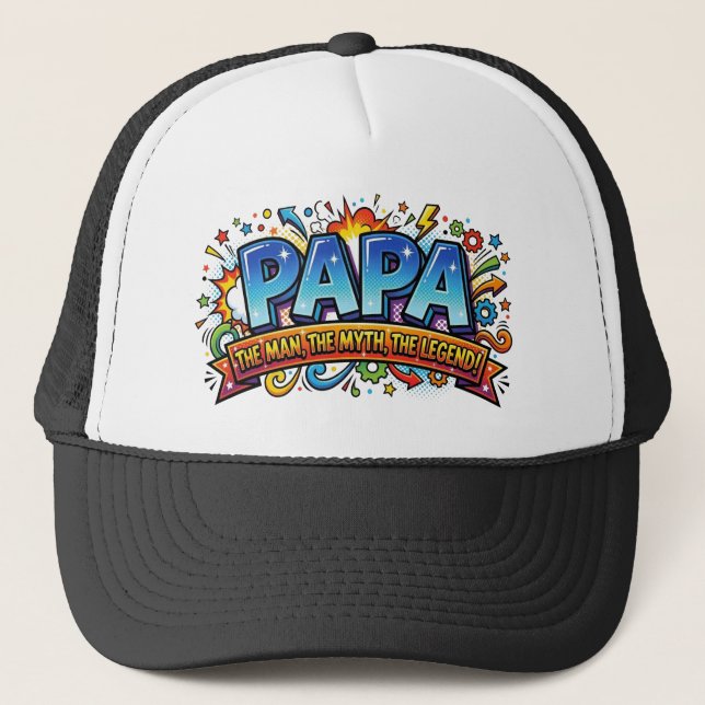 Casquette Papa The Man The Myth The Legend Funny Comic Retro (Devant)