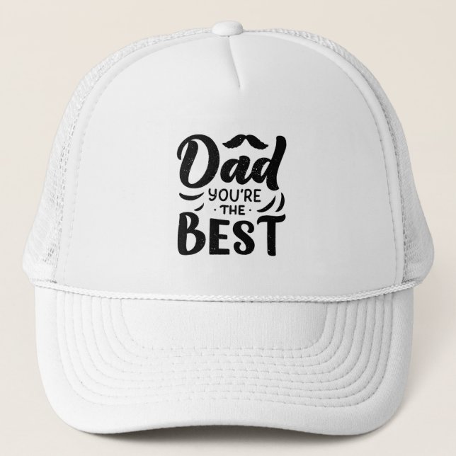 Casquette Papa, tu es la meilleure Fête des pères blanche no (Devant)