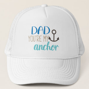 Casquette Papa Tu es mon ancre Cadeau de Fête des Pères bleu