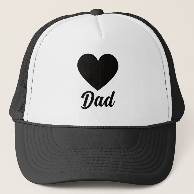 Casquette Papa - Typographie Classique Cœur Noir (Devant)
