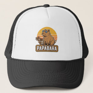 Casquette PAPABARA Conception Vectorielle Papa Capybara Rétr