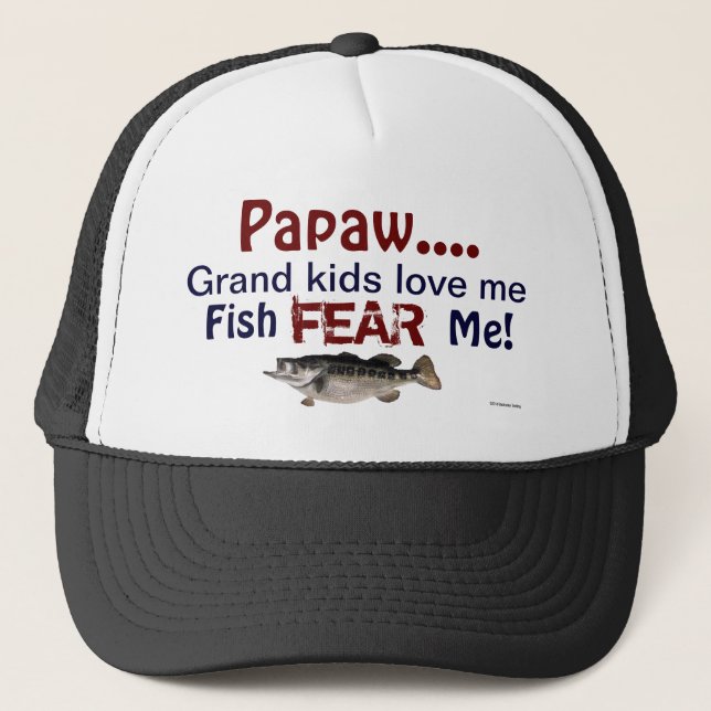 Casquette Papaw...Les grands enfants m'aiment Poisson Je cra (Devant)