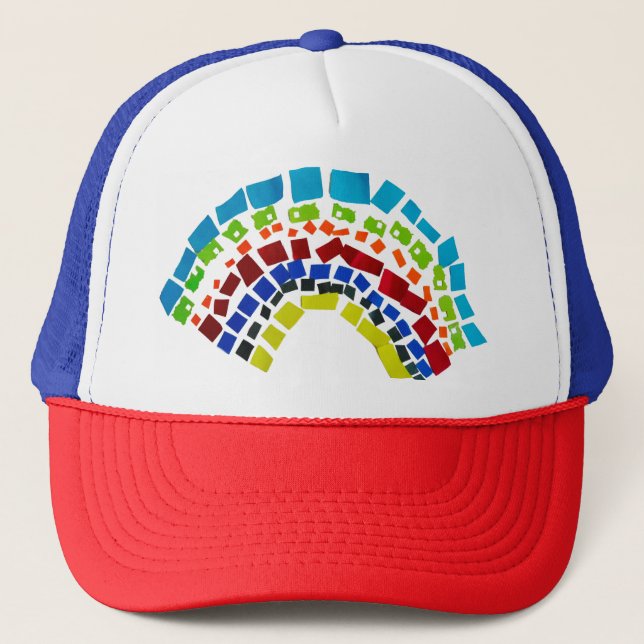 Casquette Papier arc en ciel (Devant)
