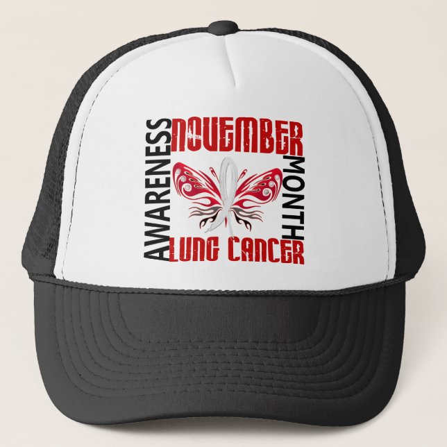Casquette Papillon 3,4 de mois de conscience de cancer de (Devant)