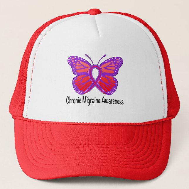 Casquette Papillon chronique de conscience de migraine (Devant)
