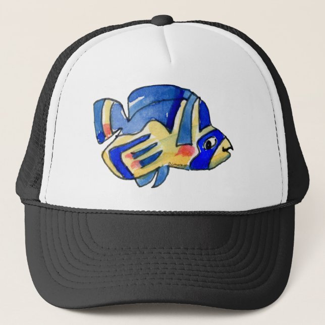 Casquette Papillon de caricature poisson bleu (Devant)