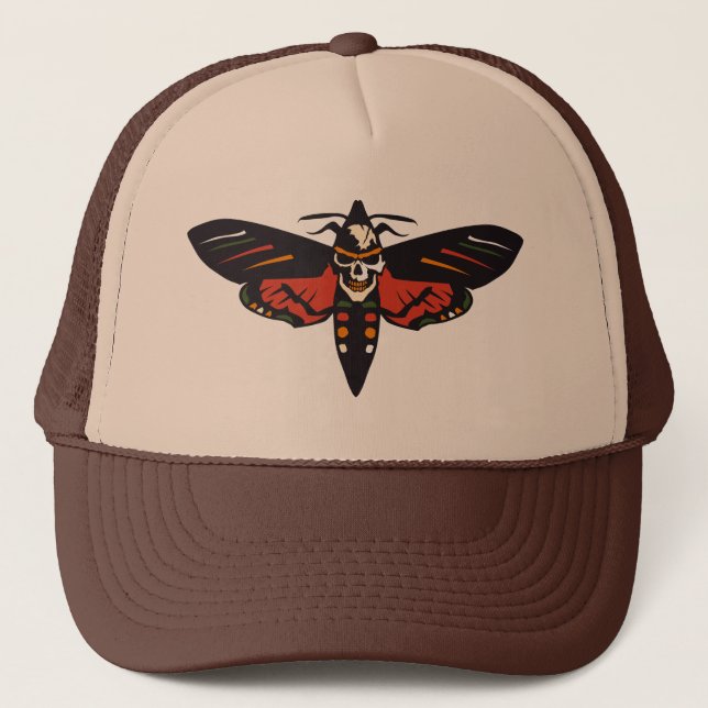 Casquette Papillon de nuit Crane tete de mort skull (Devant)