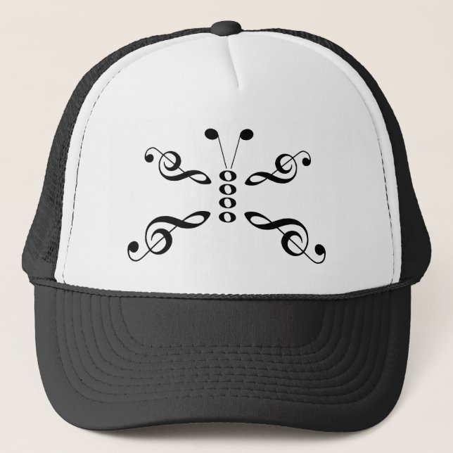 Casquette Papillon de symboles de musique (Devant)